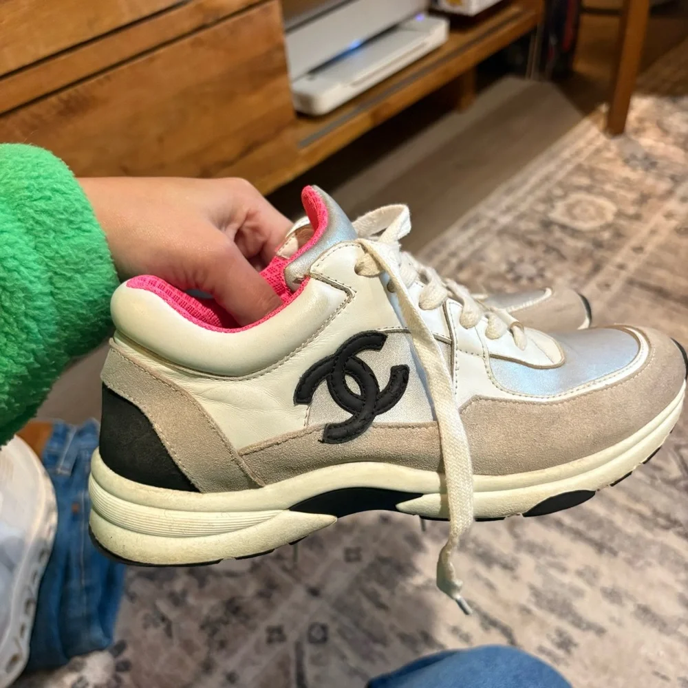 Chanel pink white sneakers size 6.5 - Picture 10 of 14